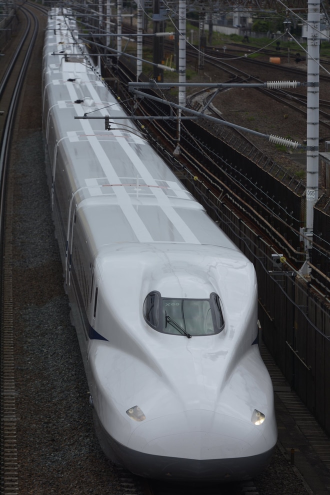 【JR海】N700系X68編成浜松工場出場試運転を三河安城〜名古屋間で撮影した写真