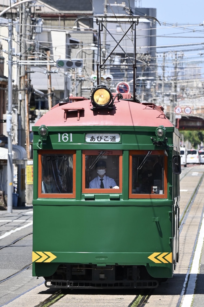 【阪堺】国内現役最古の車両「モ161号」GW 期間中に通常運行を不明で撮影した写真