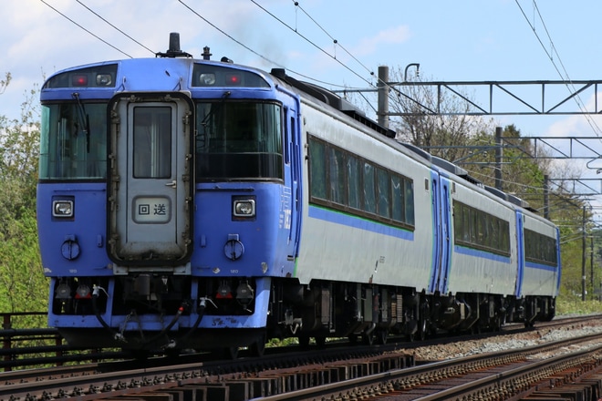 【JR北】キハ183系3両を使用した乗務員訓練列車が運転を不明で撮影した写真