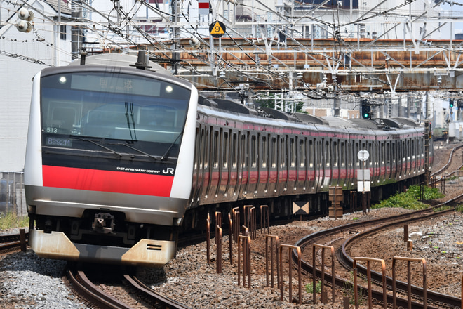 【JR東】E233系ケヨ513編成東京総合車両センター入場回送を船橋～市川間で撮影した写真