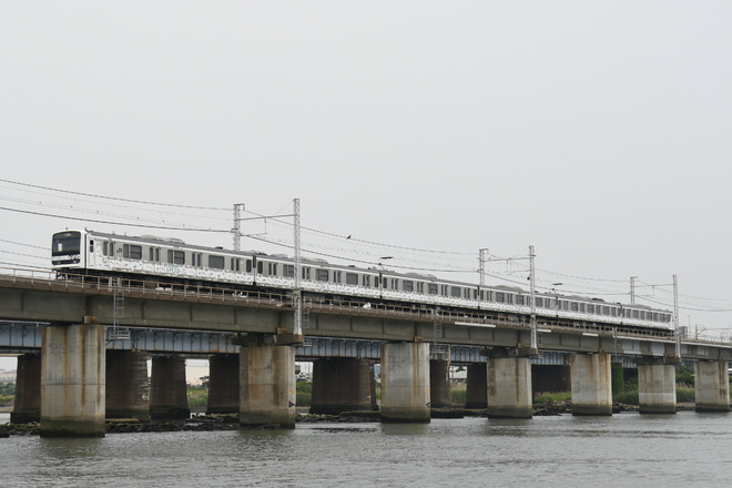 【JR東】MUE-Train　東海道本線方面にて試運転を茅ヶ崎～平塚間で撮影した写真