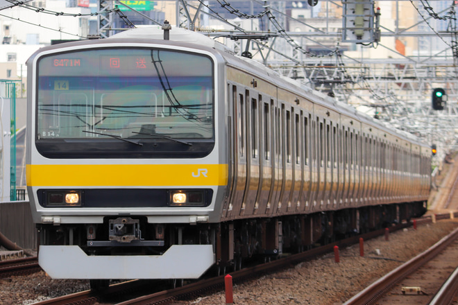 【JR東】E231系B14編成東京総合車両センター出場回送を阿佐ヶ谷駅で撮影した写真