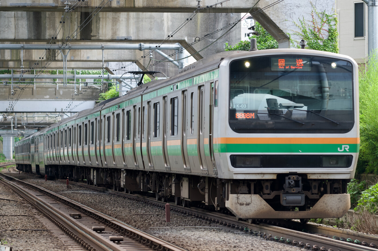 【JR東】E231系横コツK-03編成東京総合車両センター入場回送の拡大写真