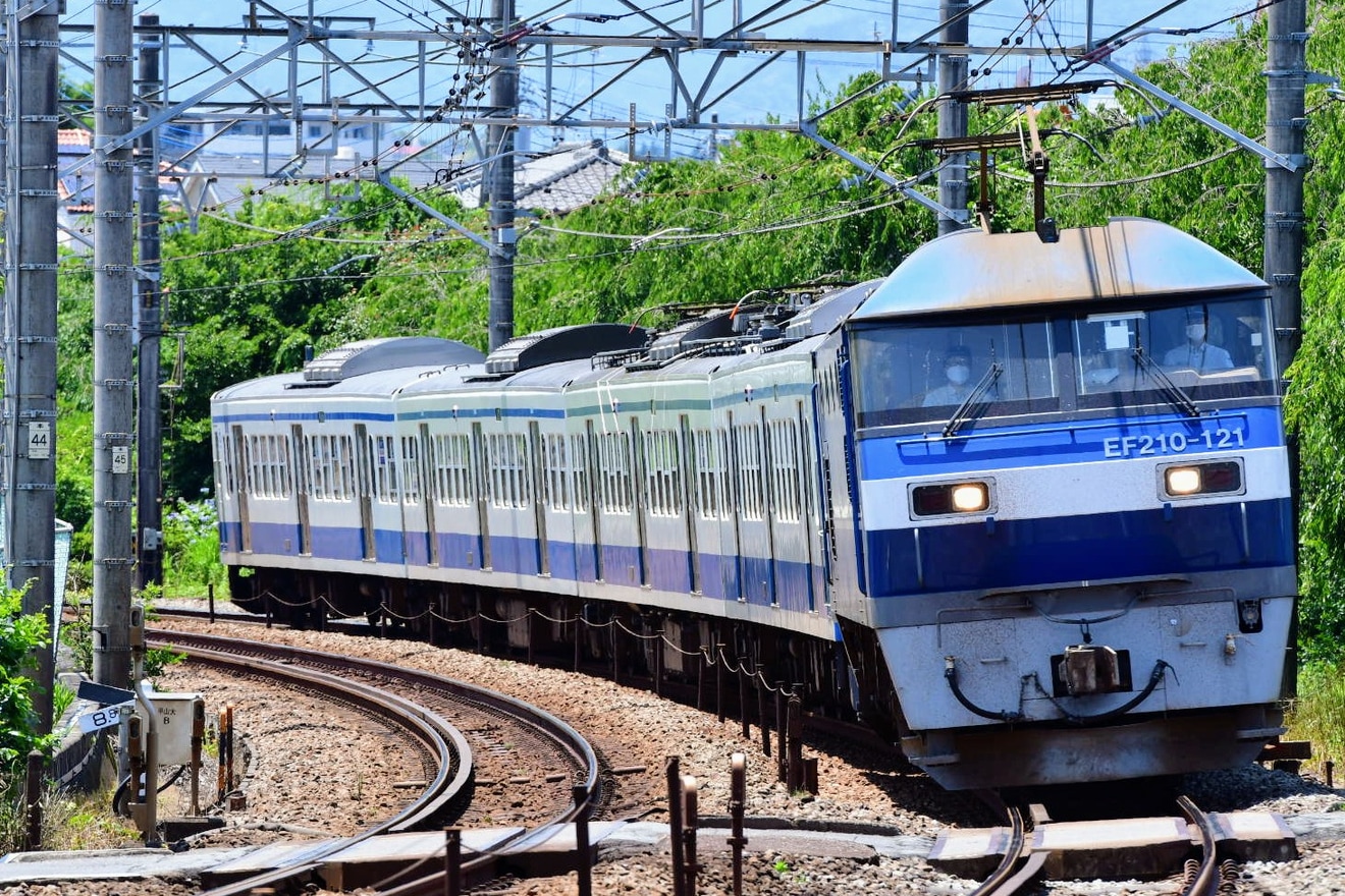 【西武】新101系1241F（伊豆箱根鉄道色）多摩川線から甲種輸送の拡大写真