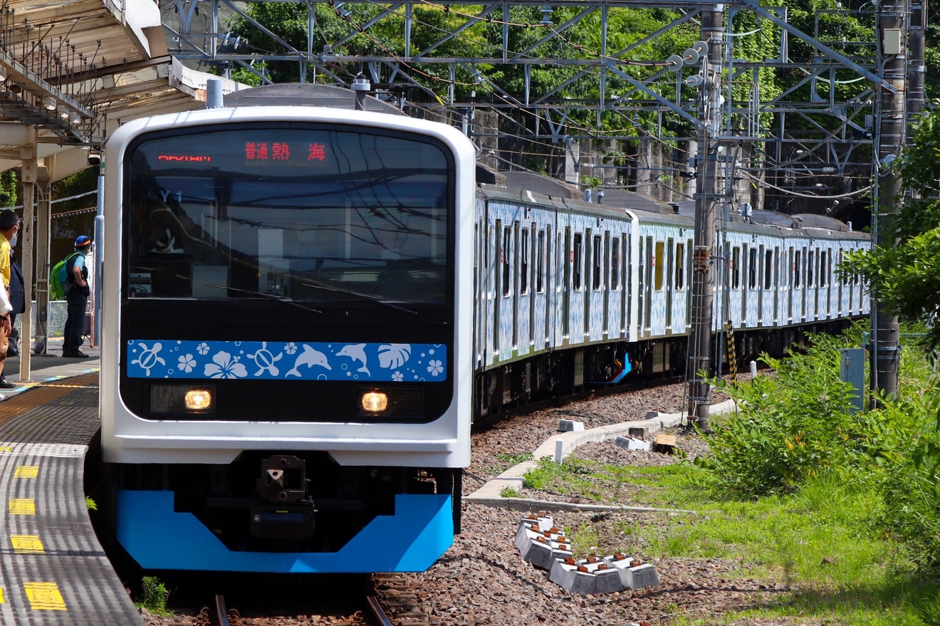 【伊豆急】3000系「アロハ電車」(元JR東209系)がJR伊東線での運用を開始の拡大写真