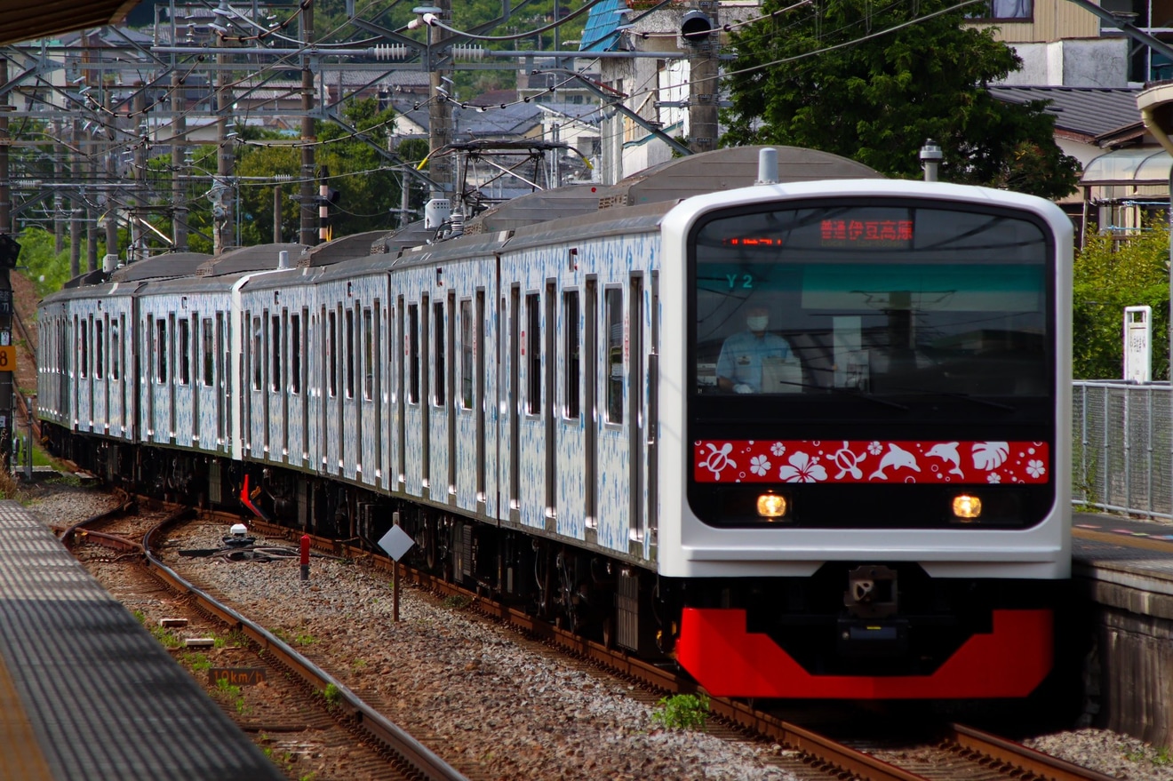 【伊豆急】3000系「アロハ電車」(元JR東209系)がJR伊東線での運用を開始の拡大写真