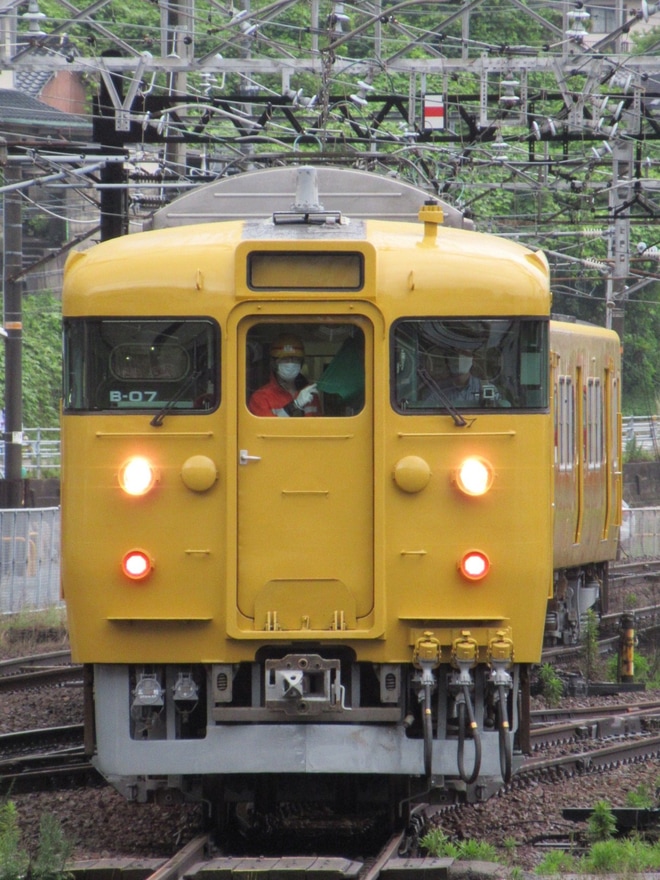 【JR西】113系B-07編成下関総合車両所出場を幡生駅で撮影した写真