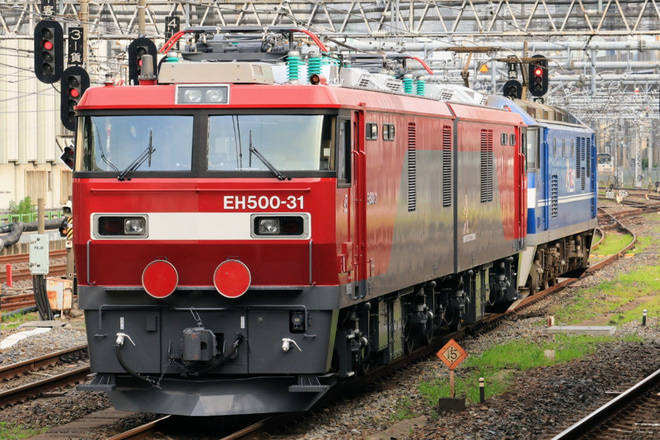 【JR貨】EH500-31大宮車両所出場回送を大宮駅で撮影した写真