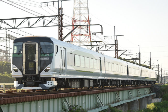 【JR東】E257系OM-55編成を使用した団体列車を岡部～本庄間で撮影した写真