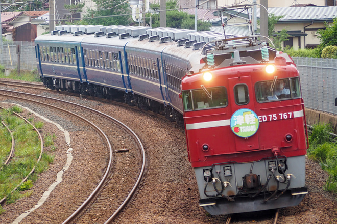 【JR東】ED75-767牽引急行「津軽」を臨時運行を泉外旭川～土崎間で撮影した写真