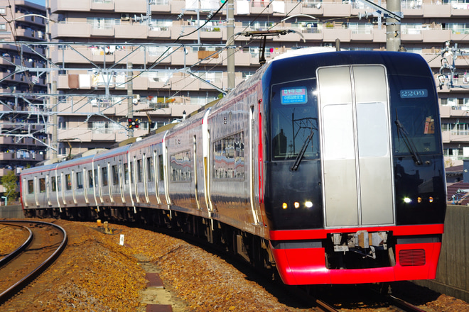 【名鉄】2200系2209Fの前面行き先表示機がLED化を豊田本町駅で撮影した写真