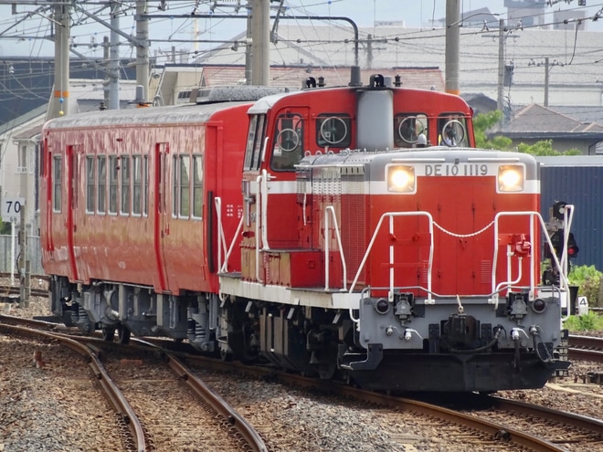 【JR西】キハ47-1029後藤総合車両所出場配給を敦賀駅で撮影した写真