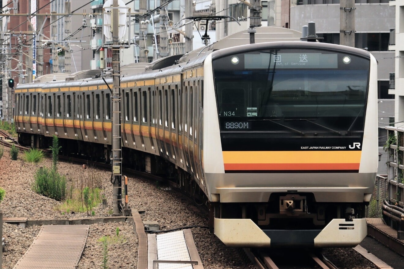 【JR東】E233系ナハN34編成 東京総合車両センター入場回送の拡大写真