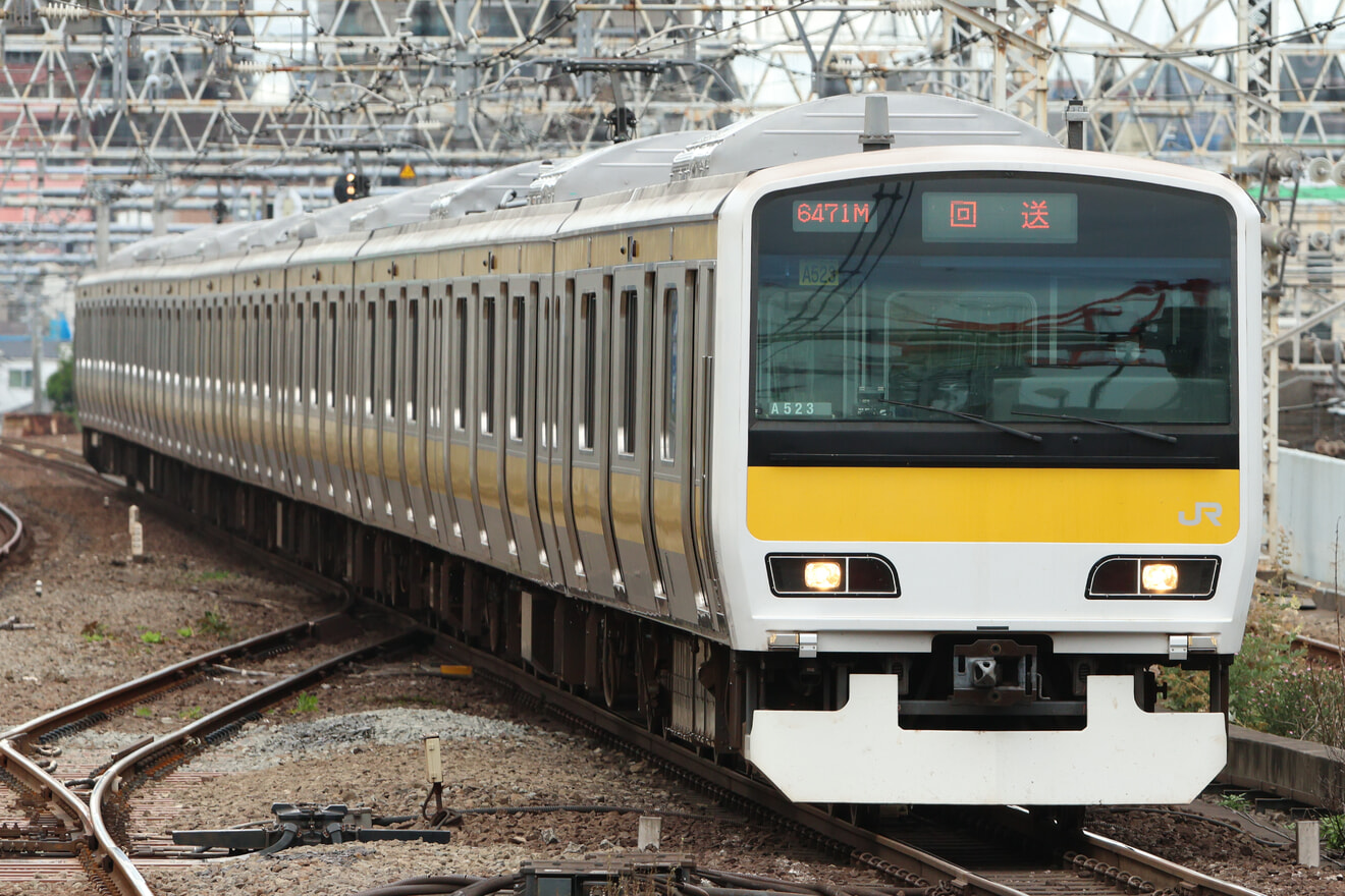 【JR東】E231系ミツA523編成　東京総合車両センター出場の拡大写真