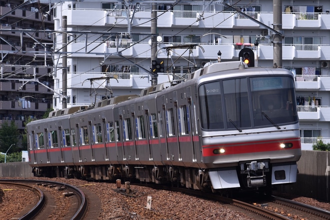 【名鉄】5000系5002Fが全車一般車の特急内海行きを豊田本町駅で撮影した写真