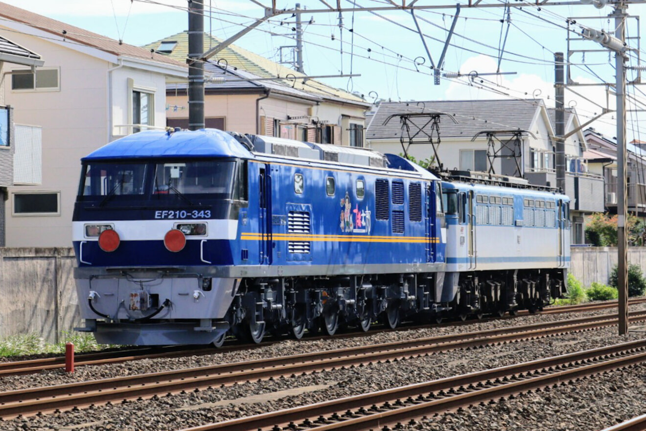 【JR貨】EF210-343川崎車両出場甲種輸送の拡大写真