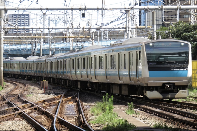【JR東】E233系サイ146編成東京総合車両センター入場回送を大崎駅で撮影した写真