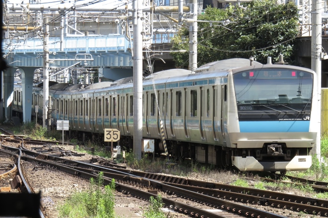 【JR東】E233系サイ146編成東京総合車両センター入場回送を大崎駅で撮影した写真