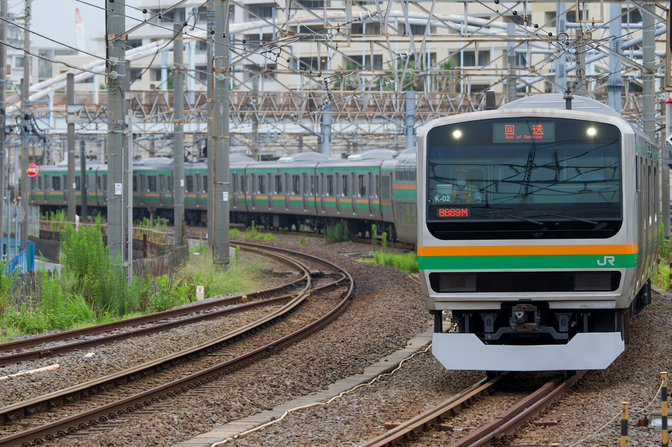 【JR東】E231系K-02編成東京総合車両センター出場回送の拡大写真