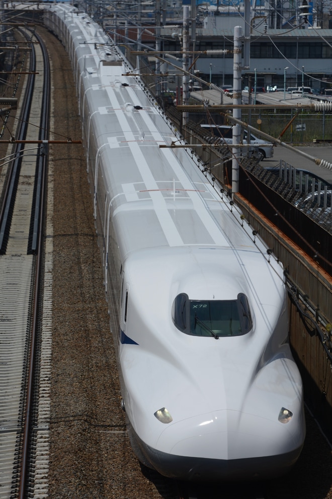 【JR海】N700系X72編成浜松工場出場試運転を名古屋〜三河安城間で撮影した写真