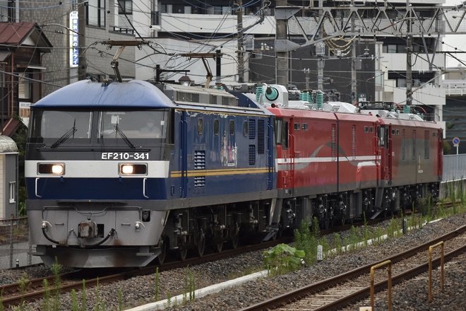 【JR貨】EH800-2+EH500-32大宮車両所出場を土呂駅で撮影した写真