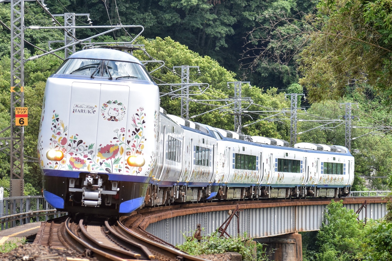 【JR西】「ハローキティはるか」 伯備線初運行の拡大写真