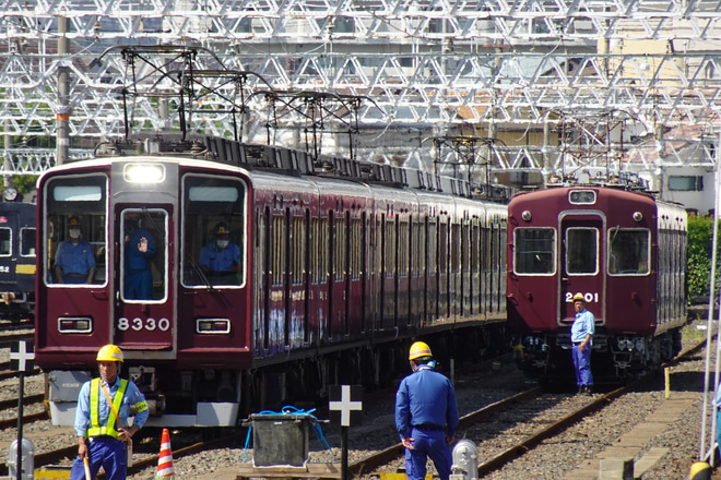 【阪急】8300系8330Fが誘導障害試験を実施を正雀駅で撮影した写真