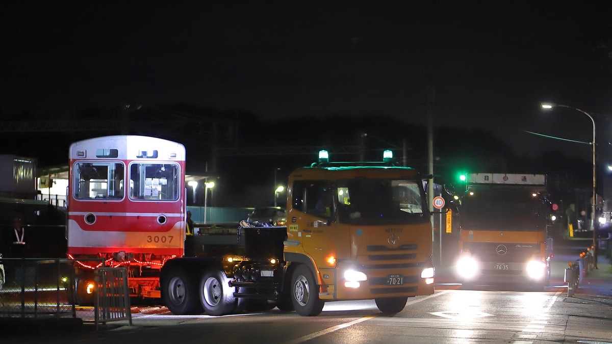 神鉄】3000系3007F(三田寄2両)廃車陸送 |2nd-train鉄道ニュース