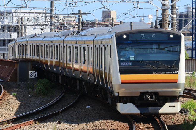【JR東】E233系N35編成東京総合車両センター出場回送を尻手駅で撮影した写真