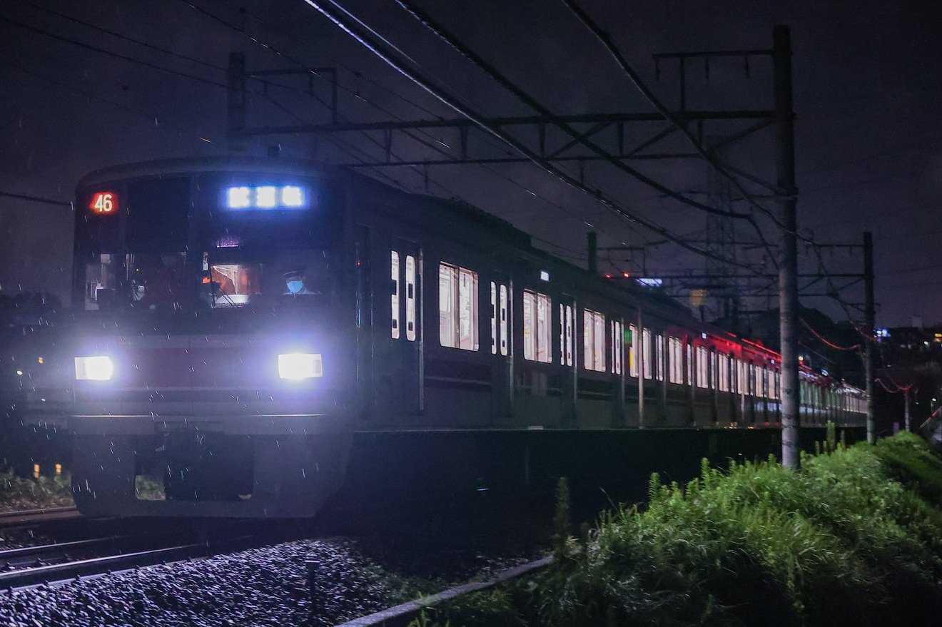 【東急】3000系3101F(8連)が田園都市線で夜間試運転の拡大写真