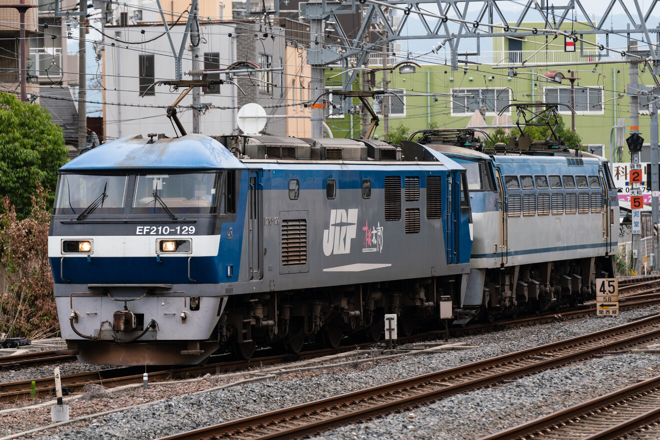 【JR貨】EF210-127+EF66-121 お盆明けの貨物列車運行再開に伴う重連回送の拡大写真