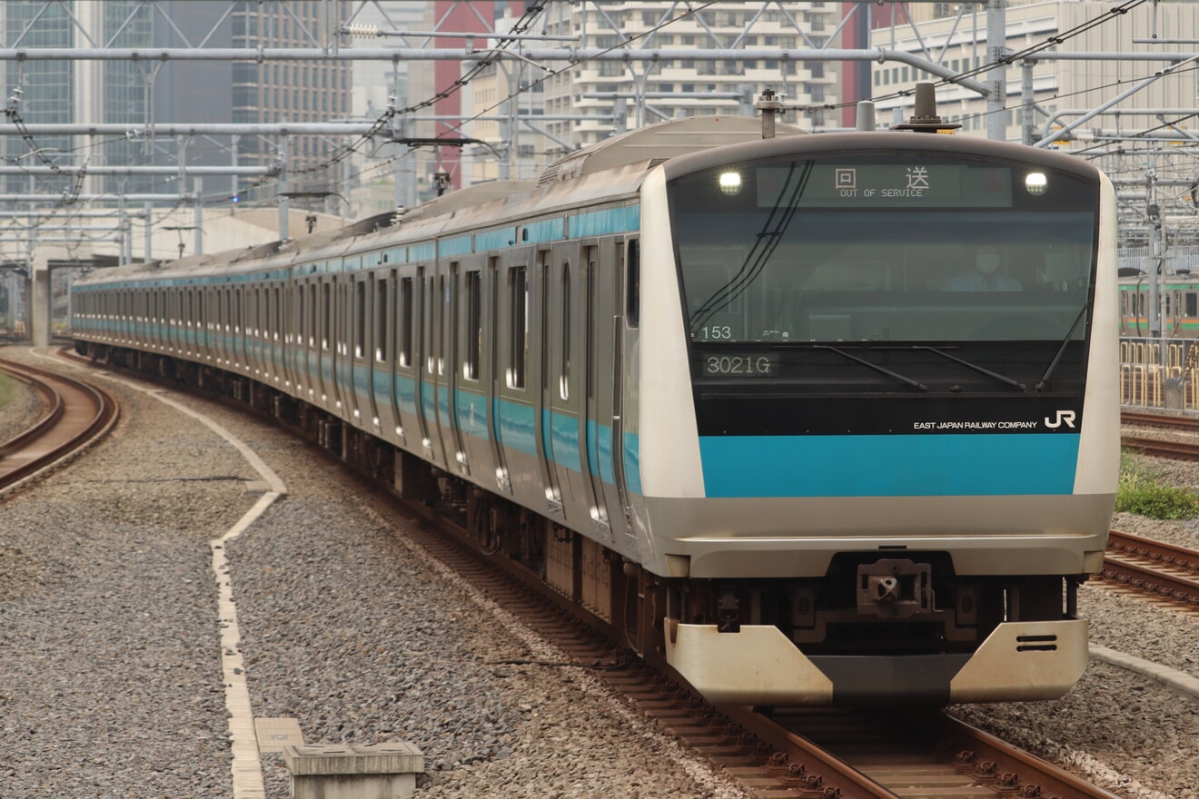 【JR東】E233系サイ153編成東京総合車両センター入場回送の拡大写真