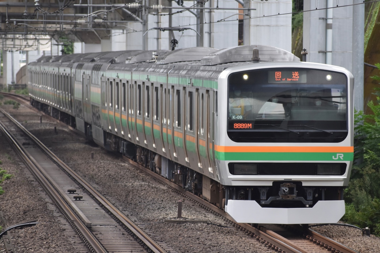 【JR東】E231系K-09編成東京総合車両センター出場回送の拡大写真
