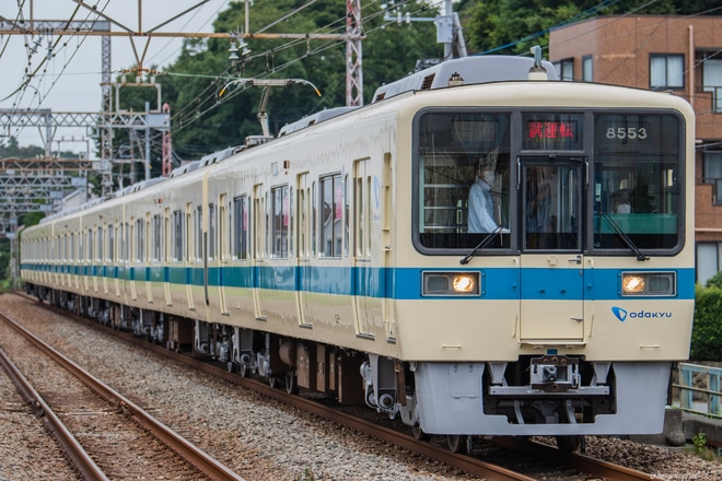 【小田急】8000形8253×6(8253F)大野総合車両所出場試運転を座間駅で撮影した写真