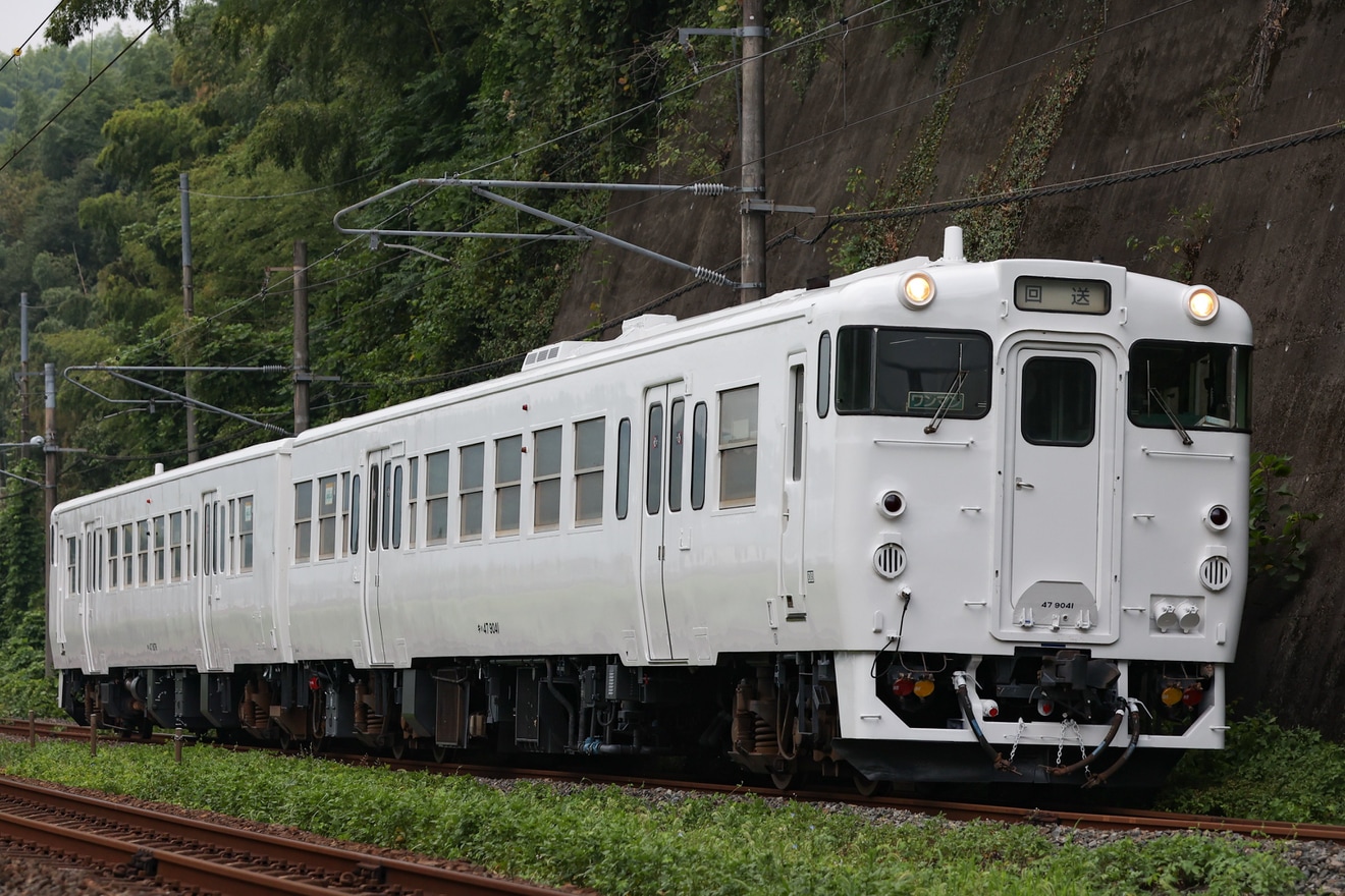 【JR九】キハ47形2両が熊本車両センターから回送の拡大写真