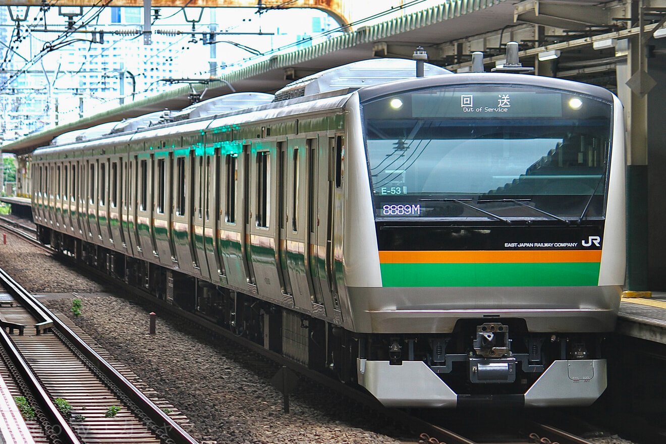 【JR東】E233系コツE-53編成 東京総合車両センター出場回送の拡大写真