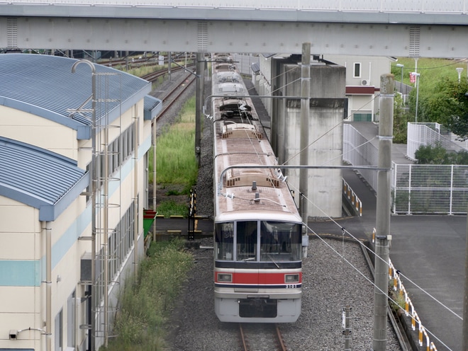 【東急】8両編成となった3000系3101Fが浦和美園車両基地へ回送を浦和美園車両基地付近で撮影した写真