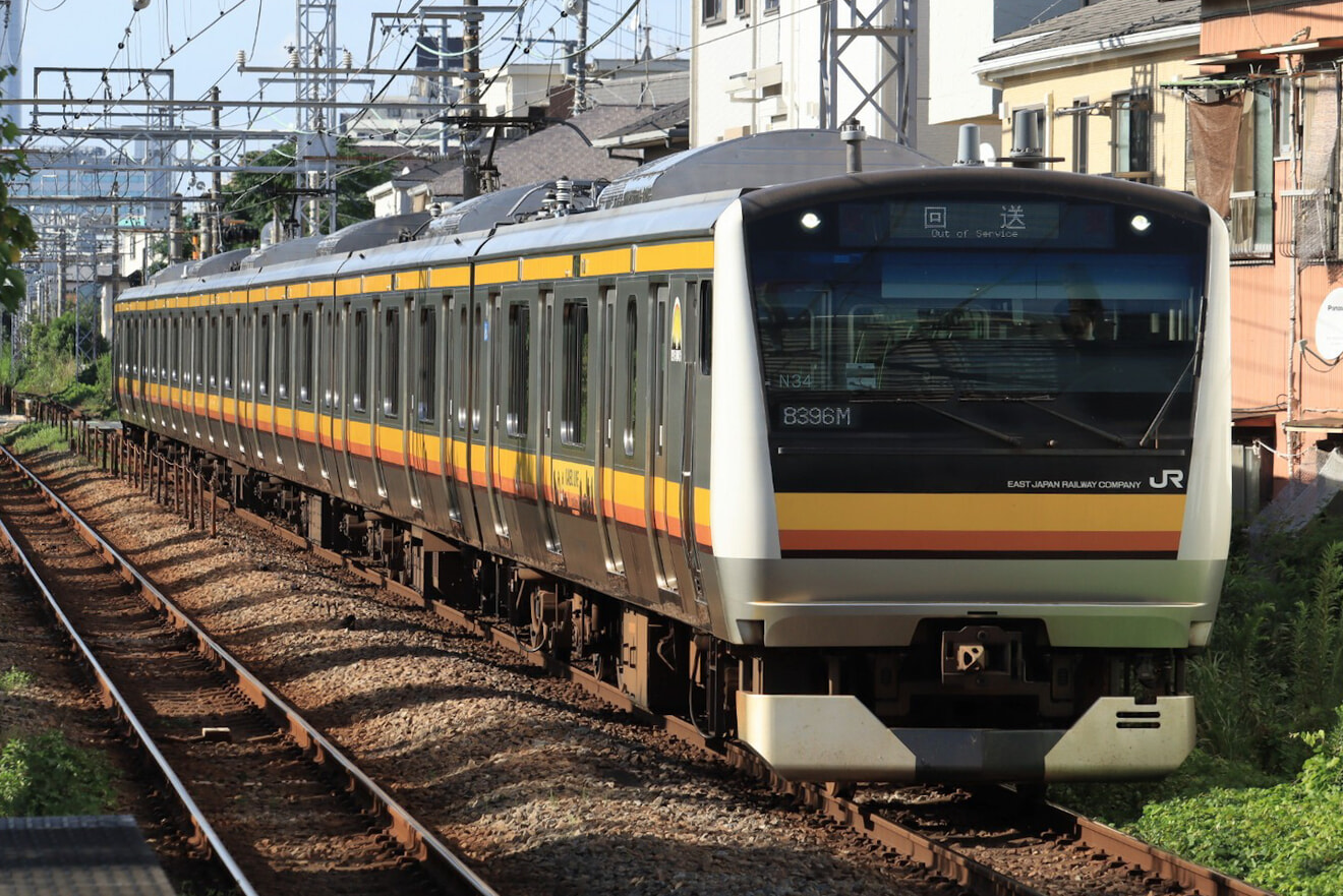 【JR東】E233系ナハN34編成 車輪転削回送の拡大写真