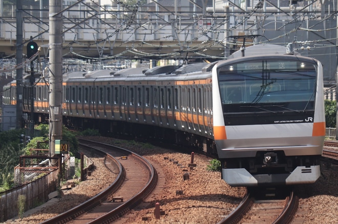 【JR東】E233系T23編成東京総合車両センター入場回送を五反田駅で撮影した写真