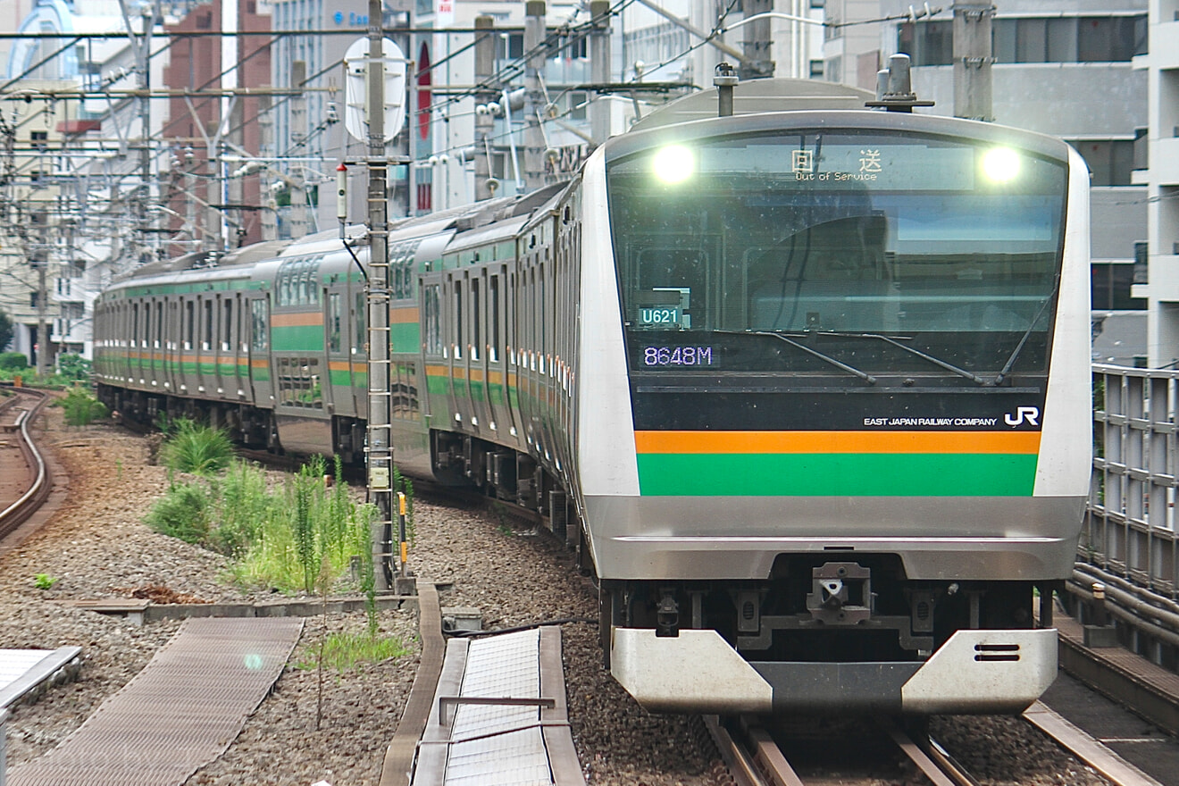 【JR東】E233系ヤマU621編成 東京総合車両センター入場回送の拡大写真