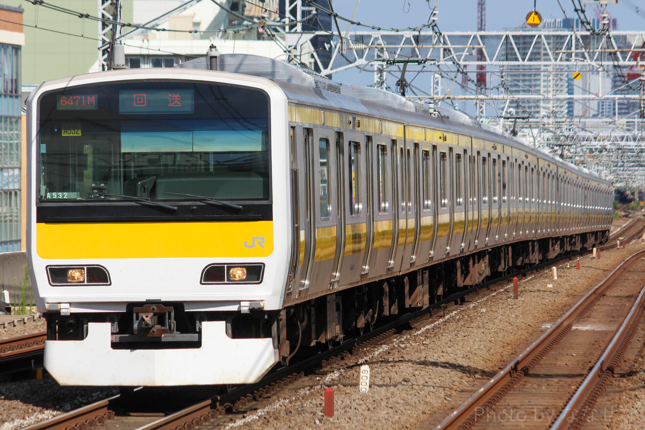 【JR東】E231系ミツA532編成 東京総合車両センター出場(202209)の拡大写真
