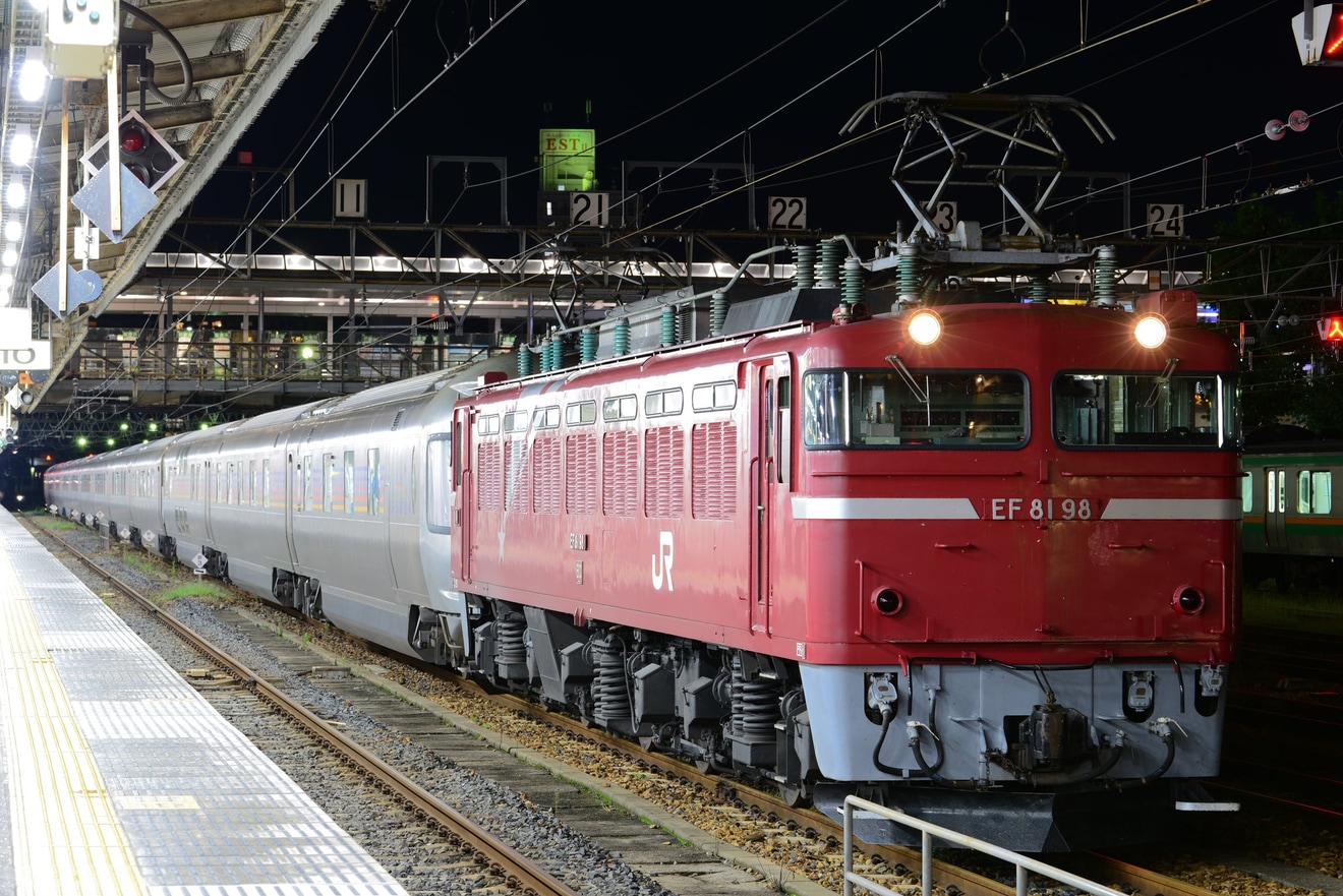 【JR東】EF81-98牽引青森行きカシオペア紀行返却回送運転の拡大写真