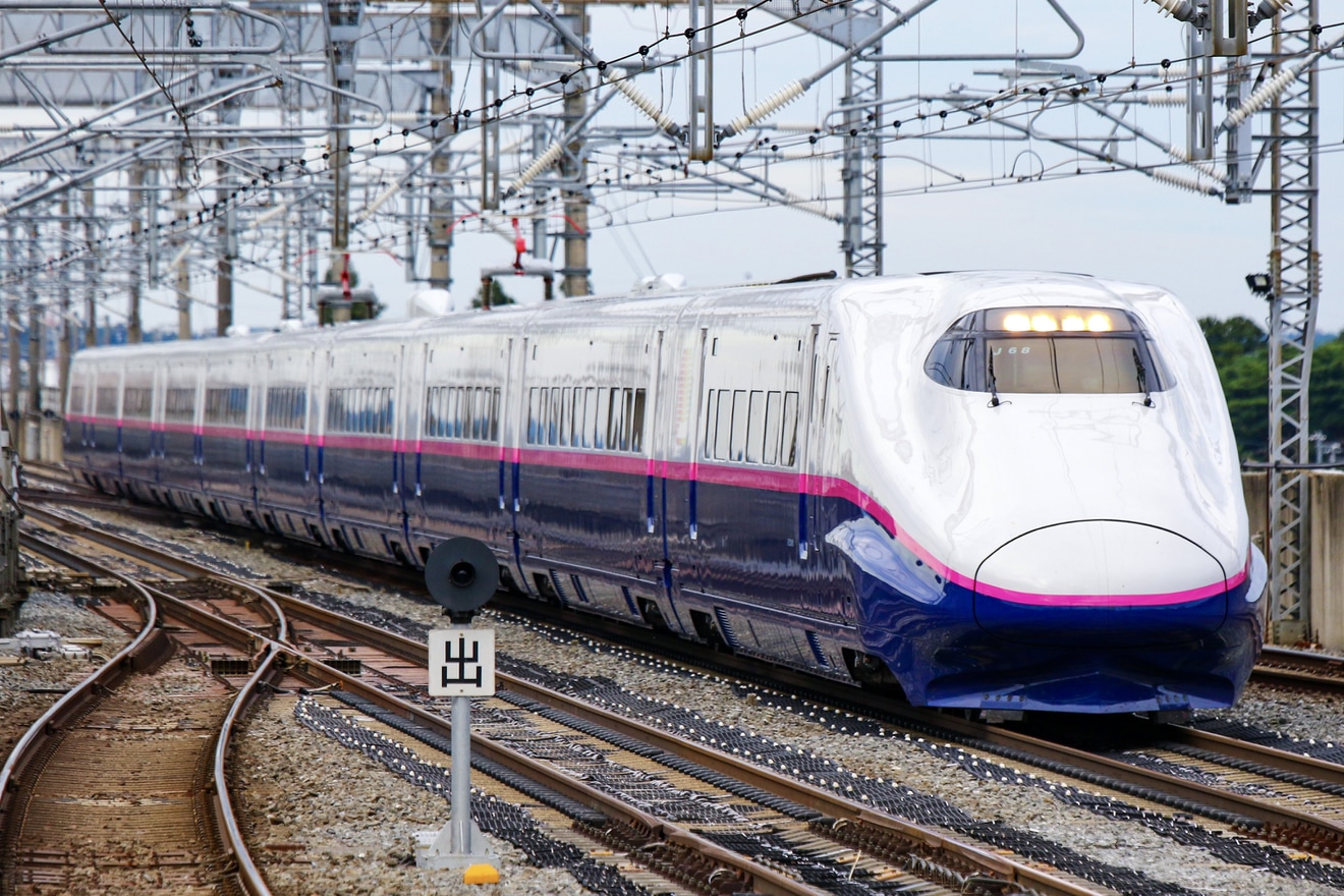 【JR東】E2系J68編成新幹線総合車両センター出場北上試運転の拡大写真
