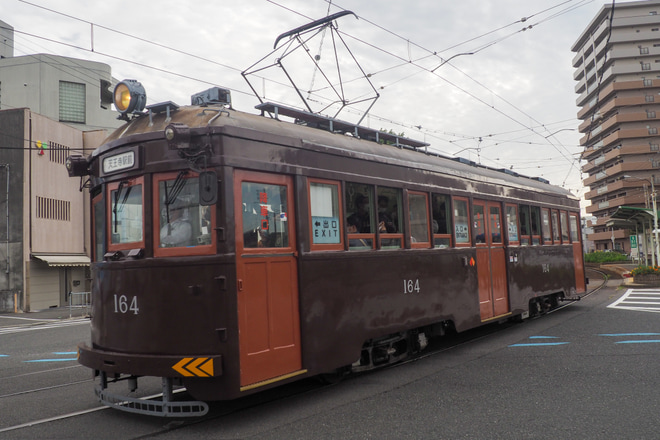 【阪堺】「モ161形」を臨時運行を綾ノ町駅で撮影した写真