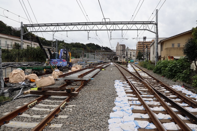【JR東】青梅駅線路切り替え工事、一週間前の様子