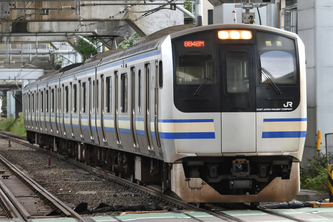 【JR東】E217系クラY-118編成 東京総合車両センターへ回送を西大井駅で撮影した写真