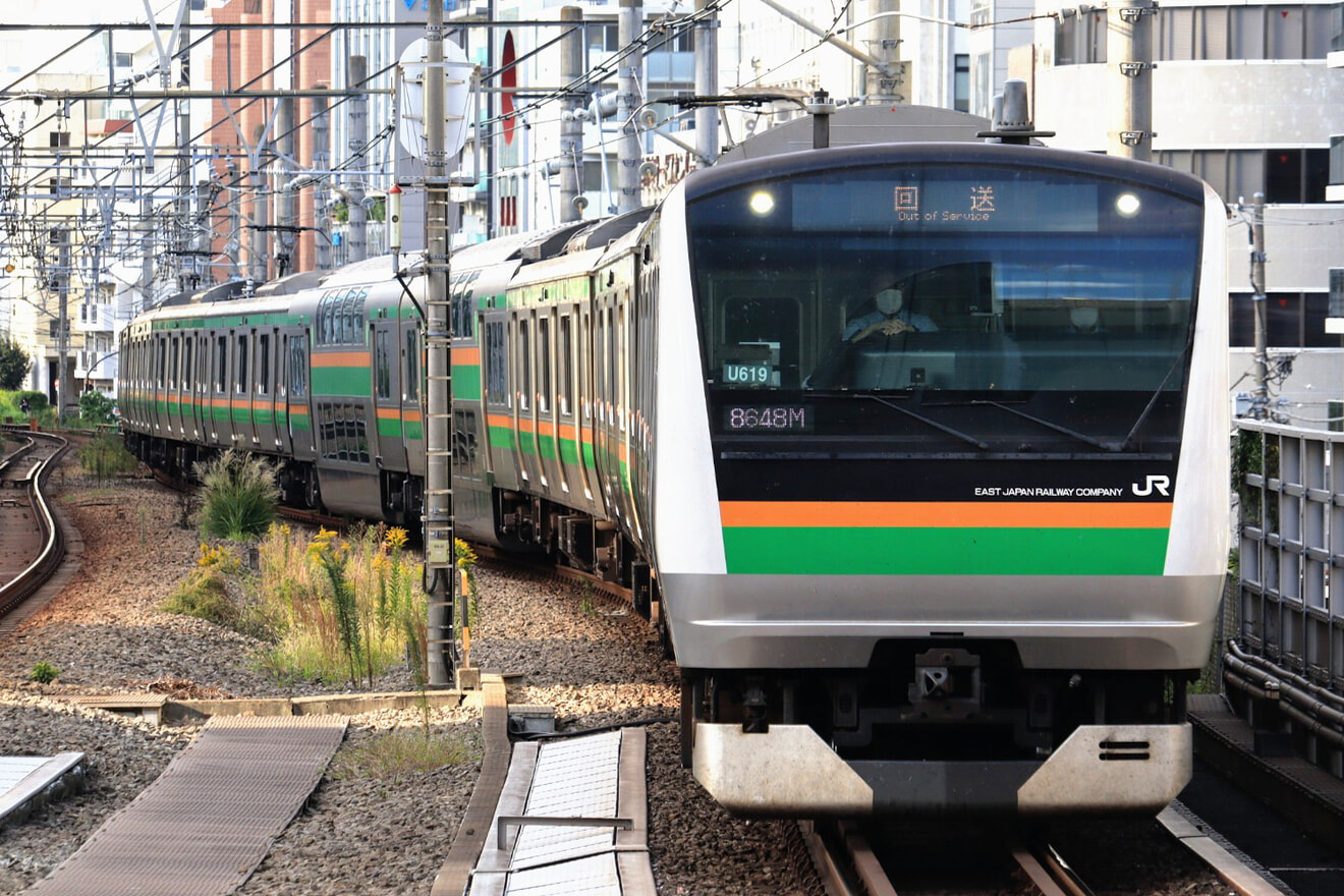 【JR東】E233系U619編成東京総合車両センター入場回送の拡大写真