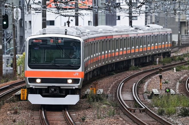 【JR東】E231系MU37編成東京総合車両センター出場回送を恵比寿～渋谷間で撮影した写真