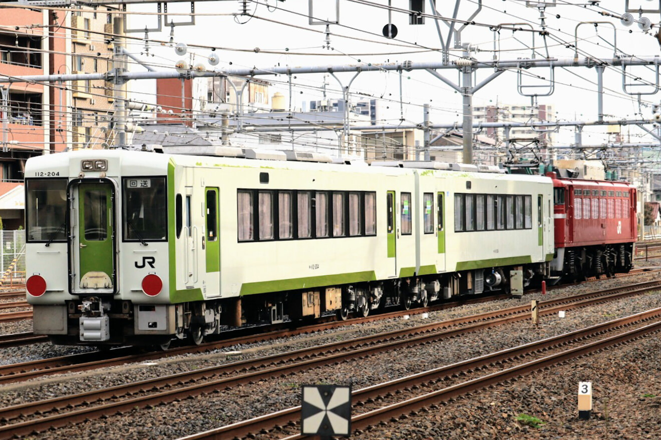 【JR東】キハ111-204+キハ112-204郡山総合車両センター出場の拡大写真