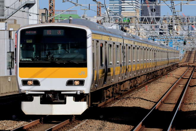 【JR東】E231系ミツA534編成東京総合車両センター出場回送を阿佐ヶ谷駅で撮影した写真